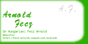 arnold fecz business card